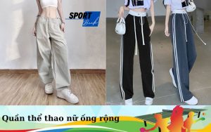 quần thể thao nữ ống rộng