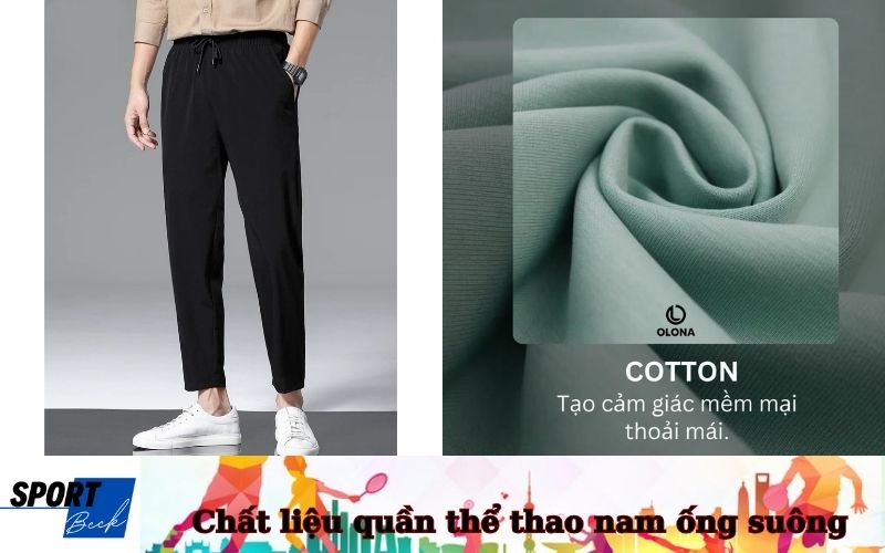 Chất liệu phổ biến của quần thể thao nam ống suông