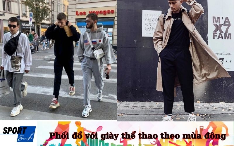Phối đồ với giày thể thao theo mùa đông
